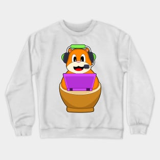 Hamster Secretary Laptop Crewneck Sweatshirt